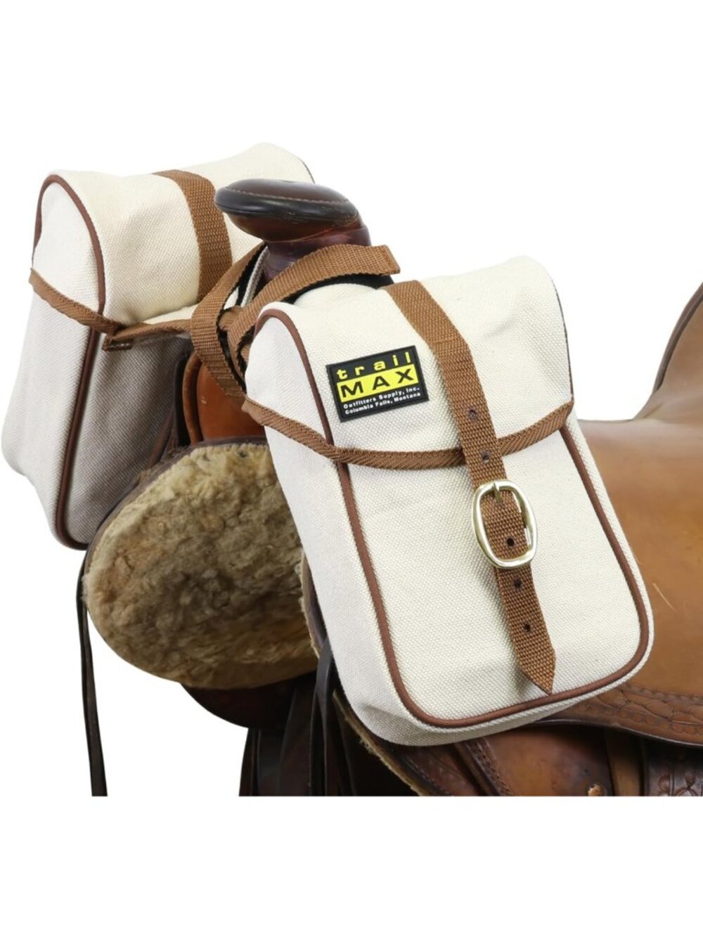 Classic Canvas Horn Bags for Western Saddles - Removable Liners & Brass Hardware
